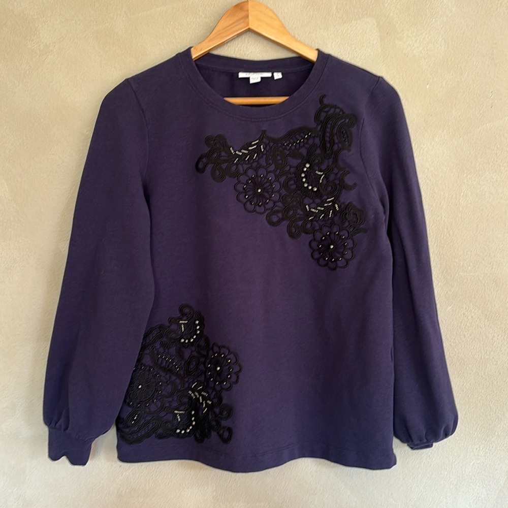 Chico’s French Terry appliqué sweatshirt